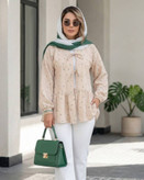 مانتو زنانه عروسکی وال ژاکارد مدل آیسل تا سایز ۴۸
