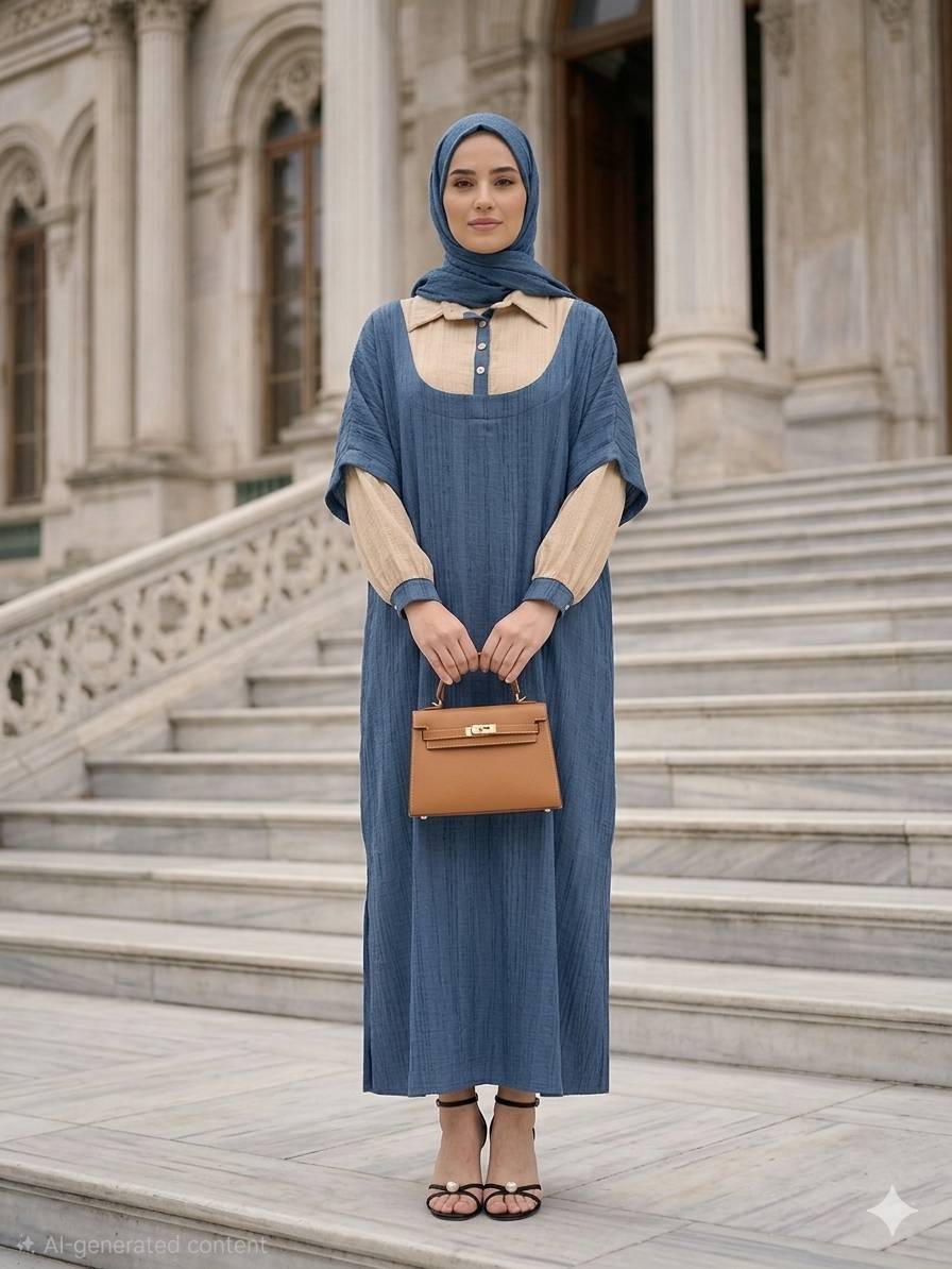 پیراهن زنانه مدل ریوا جنس شانتون ژاکارد