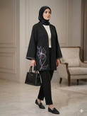 مانتو زنانه گلدوزی کرپ مازراتی مدل آیماز
