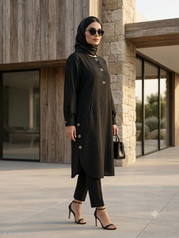 مانتو زنانه میلا تا سایز ۵۲ شانتون ژاکارد