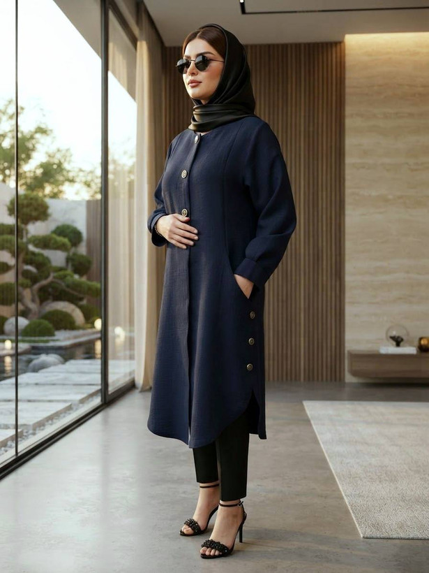 مانتو زنانه میلا تا سایز ۵۲ شانتون ژاکارد