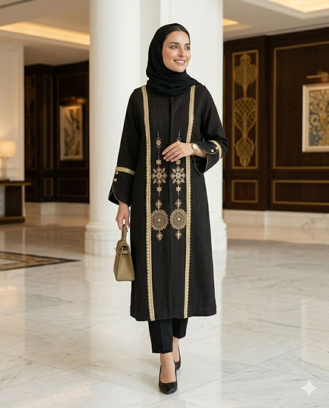 مانتو زنانه مجلسی آوا شانتون اسلپ گلدوزی تا سایز ۵۶