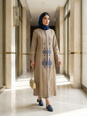مانتو زنانه مجلسی آوا شانتون اسلپ گلدوزی تا سایز ۵۶