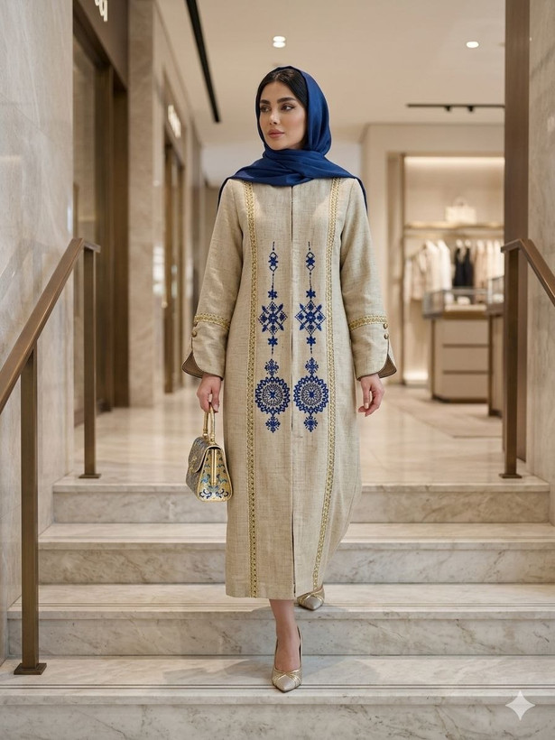 مانتو زنانه مجلسی آوا شانتون اسلپ گلدوزی تا سایز ۵۶