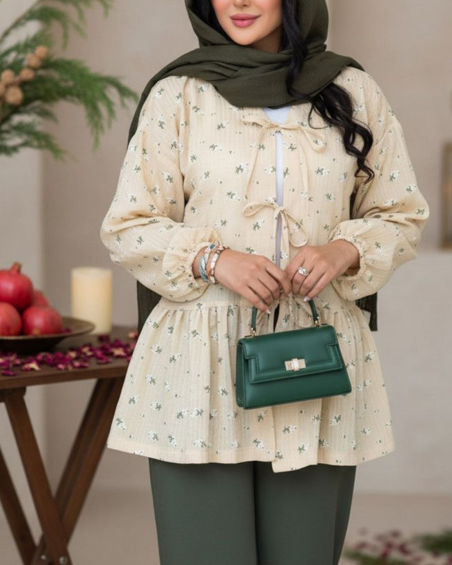 مانتو زنانه عروسکی وال ژاکارد مدل آیسل تا سایز ۴۸