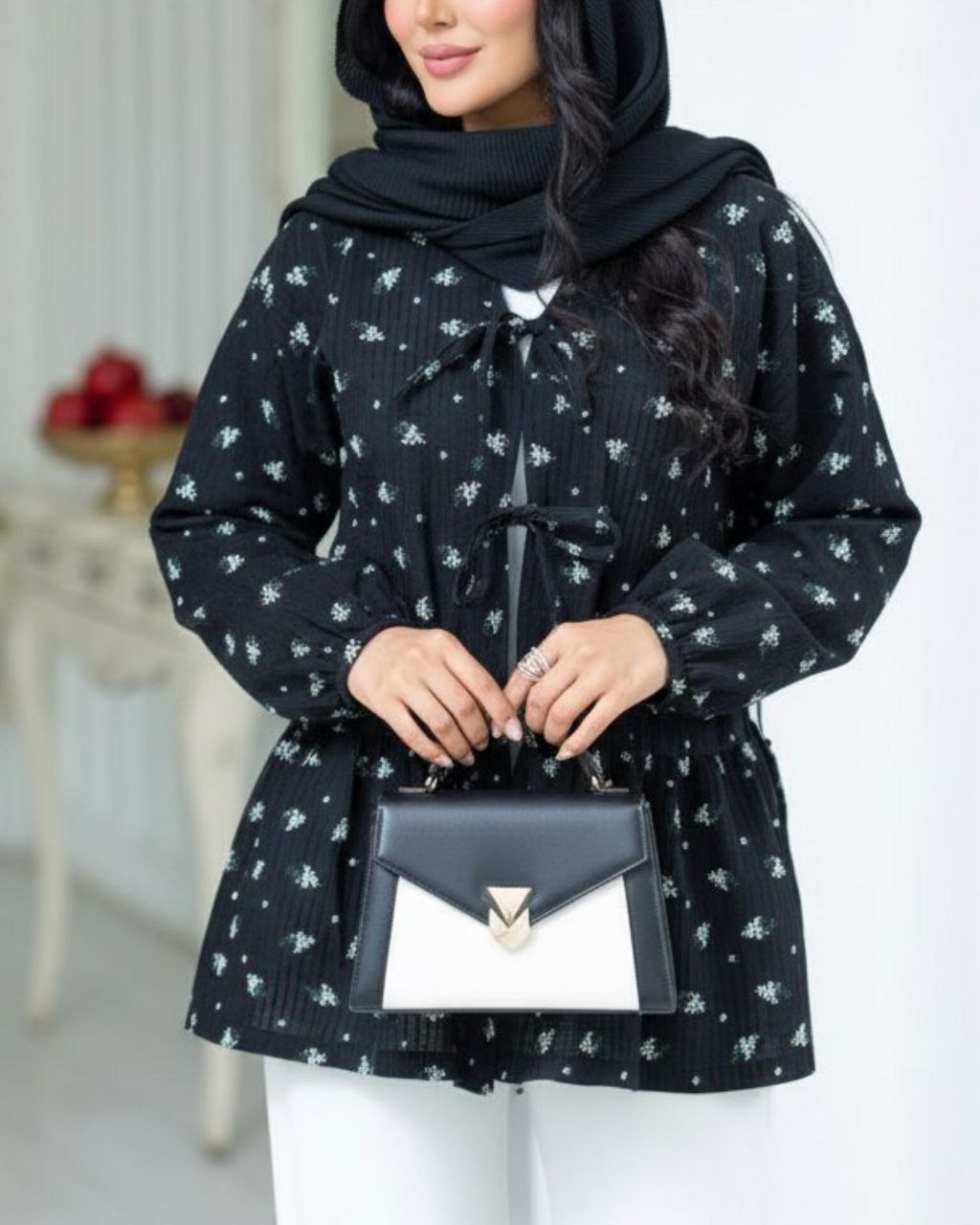 مانتو زنانه عروسکی وال ژاکارد مدل آیسل تا سایز ۴۸