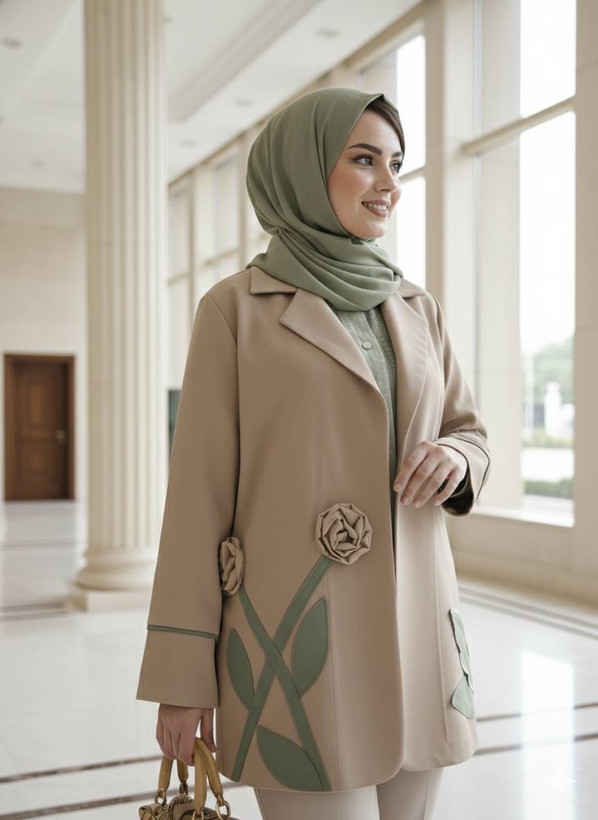 مانتو زنانه کتی مزونی مدل آسو کرپ مازراتی