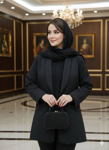 مانتو زنانه کتی مزونی مدل أبان کرپ مازراتی