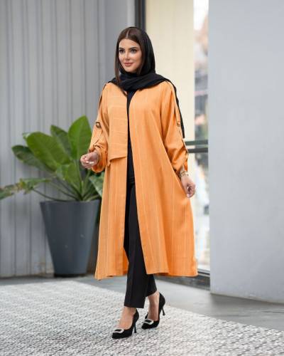 مانتو زنانه مدل کایلی جنس شانتون لمه