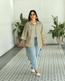 شومیز زنانه لینن مدل لارا تا سایز ۵۰